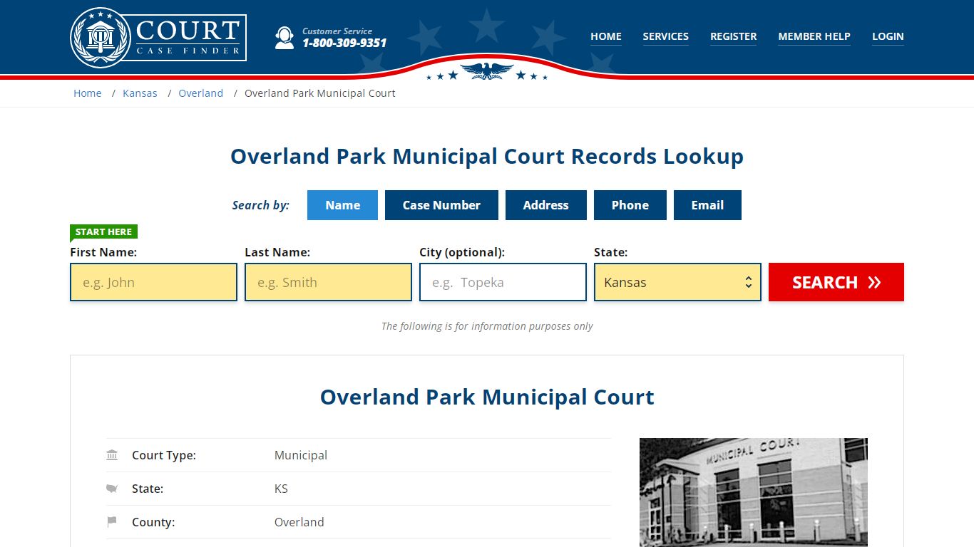 Overland Park Municipal Court Records Lookup - CourtCaseFinder.com