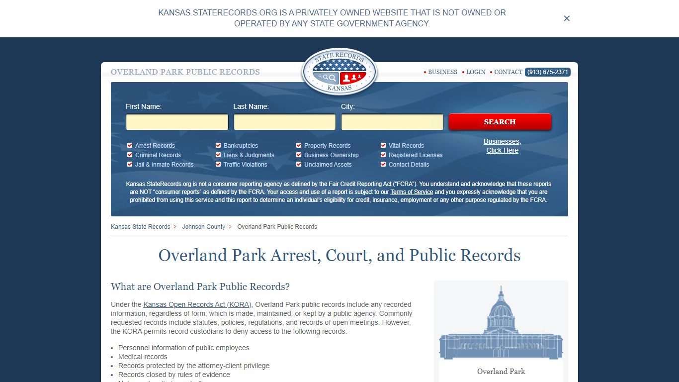 Overland Park Arrest, Court, and Public Records